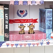 abordables Sculptures-Décorations du 4 juillet, yaks patriotiques des Highlands pour la décoration intérieure, statue de jardin américaine, décorations de jardin extérieures, figurine de yak des Highlands étoiles et