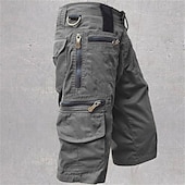 economico Classico-Per uomo Pantaloncini cargo Pantaloni capri Pantaloncini Estivi Tasca con cerniera Multi-tasche Semplice Comodità Indossabile Lunghezza al polpaccio All&#039;aperto Sport Quotidiano Moda Casual Nero Verde
