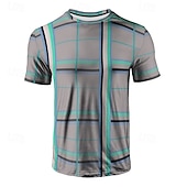 cheap Men&#039;s Casual T-shirts-Men&#039;s T Shirt Henley Shirt Tee Short Sleeve Shirt Short Sleeve Crewneck Summer Plaid / Check Fashion Designer Basic Check Pattern Vacation Street Going out Sky Blue+Silver Yellow Red Top Tee for Men