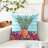 levne květinový a rostlinný styl-Dekorativní povlak na polštář váza tulipánů 1PC měkký čtvercový povlak na polštář pro ložnici obývací pokoj pohovku křeslo