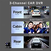 cheap Car DVR-1080P Full HD WIFI Car Dashcam 3 Channel Recording Front Left Right Rear Night Vision Loop Recording 24H Parking Monitor