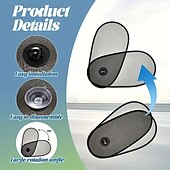 abordables Parasoles y viseras para coches-Protector solar para ventanas laterales de automóvil ajustable y retráctil con rotación protección UV y aislamiento térmico cortina universal para vehículos para anti-reflejo de día/noche