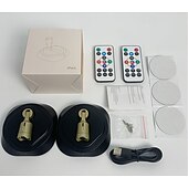 abordables Lumières de rondelle-Lot de 2 spots muraux colorés RVB à intensité variable, éclairage mural avec télécommande, batterie rechargeable USB, éclairage d&#039;ambiance réglable et couleur variable