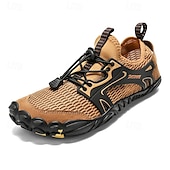 voordelige Herensneakers-Voor heren Sneakers Rivierschoenen Canyoning Casual Dagelijks PU Leder Netstof Ademend Comfortabel Anti-slip Veters Zwart Bruin Groen Zomer Lente