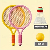 cheap Beach &amp; Outdoor Toys-Badminton Racket Indoor And Outdoor Leisure Sports Tennis Racket Set Interactive Game Activity Toy Educational Toy Round Ball Color Red Or Yellow Random As Birthday Halloween Christmas Gift