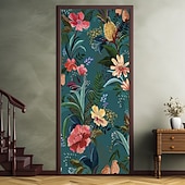 baratos Banners de Garagem e Porta-Decorações de Porta de Flores Tropicais Capa de Porta Tapeçaria para Porta Decoração de Fundo Interna/Externa Banner de Porta para Porta da Frente Casa de Campo