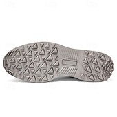 economico Scarpe da Golf da Uomo-scarpe da golf brogue bianche da uomo: resistenti sneakers in similpelle con lacci e dettagli traforati per gli appassionati di golf e sport