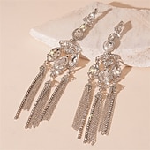 abordables Boucles d&#039;oreilles-Argent Zircon Boucle d&#039;Oreille Créoles Le style rétro Géométrique Goutte ancien Mode Des boucles d&#039;oreilles Bijoux Argent Pour Mariage Soirée Fiançailles Bal de promo 1 Paire