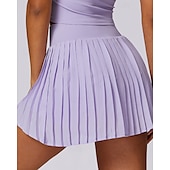 cheap Women&#039;s Skirts &amp; Skorts-US Open Women&#039;s Tennis Skirts Tennis Skirts with Shorts Pleated Side Split Quick Dry Tennis Golf Pickleball Solid Colored Bottoms Black White Blue Tennis Clothing