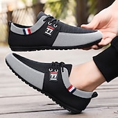 abordables Chaussures Décontractées à Lacets-Baskets décontractées bicolores en tricot pour hommes – Chaussures de sport à lacets en nylon respirant pour un usage quotidien