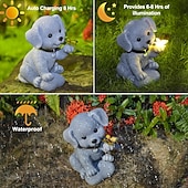 abordables Éclairage paysager-1 pièce de lumière décorative solaire d'extérieur pour chien, cour, jardin, parc, pelouse, chemin, lumineux, mignon, chien, paysage, cadeau, ornement