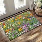 economico Zerbini-Tappeto Decorativo a Fiori Multicolore Tappetino per Cucina Antiscivolo Tappeto a Prova d'Olio Tappeto per Interni Esterni Decorazione per Camera da Letto Bagno Tappeto d'Entrata