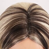 cheap Synthetic Trendy Wigs-Synthetic Wig Wavy Curly Weave Middle Part Asymmetrical Machine Made Wig 30 inch A1 Synthetic Hair Women&#039;s Classic Comfortable Color Gradient Mixed Color