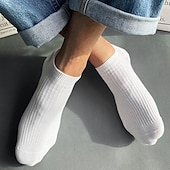economico calzini da uomo-Per uomo 10 coppie Pacchi Multipli Calzini Calzini da Corsa Calzini Casual Nero Bianco Colore Semplice Vacanza Sport &amp; Outdoor Quotidiano Base Medio Primavera Autunno Moda Casual