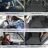 abordables Actividad al Aire Libre-Colchón inflable para 2 personas | Colchón inflable para automóvil para 2 personas | portátil, convertible para usar en el asiento trasero o el maletero | diseño acolchado gris con bomba &amp;Accesorios