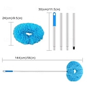 cheap Bathroom Gadgets-Ceiling Fan Cleaner Duster Reusable Microfiber Ceiling Fan Blade Cleaner Removable Duster with Extension Pole,Adjusts 21 to 56Inch