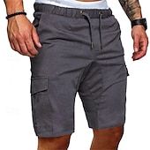 economico Classico-Per uomo Pantaloncini cargo Shorts Pantaloncini Estivi Coulisse Elastico in vita Multi-tasche Semplice Comodità Indossabile Lunghezza al ginocchio All&#039;aperto Sport Quotidiano Moda Casual Nero Blu