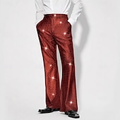 economico Fondi-Retrò Vintage Anni &#039;70 Anni &#039;80 Pantaloni a zampa d&#039;elefante Disco Vernice in lattice lucido Metallico Paillettes Per uomo Halloween Carnevale Parata dell&#039;Orgoglio Mese dell&#039;orgoglio Adulti Pantaloni
