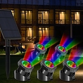 baratos Luzes e lanternas de caminho-Holofotes solares externos, luzes rgb que mudam de cor, holofotes subaquáticos de paisagem 2000mah ip68 à prova d&#039;água, holofotes de paisagem led para aquário, jardim, quintal, piscina, lago, fonte,