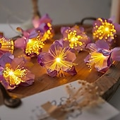 economico Strisce LED-Luci a LED a forma di fiore, stringa di luci fatate a LED da 2 m, 10 LED alimentati a batteria per Natale, Ringraziamento, San Valentino, giardino estivo, balcone, decorazione per feste