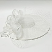 billiga Fascinatorer-Huvudbonad Sinamay Fedora Hatt Bröllop Aftonfest Teaparty Hästkapplöpning Cocktail Vintage Söt Med Fjäder Huvudsmycke Huvudbonad