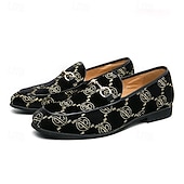 baratos Mocassins-mocassins masculinos de veludo azul bordado com ponta de metal – sapatos elegantes para baile de formatura e festa de formatura