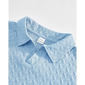 cheap Men&#039;s Classic Polo-Men&#039;s Golf Shirt Golf Polos Shirts Work Casual Lapel Short Sleeve Basic Modern Plain Jacquard Summer Regular Fit Black White Blue Khaki Golf Shirt
