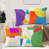 preiswerte Dekorative Wurfkissen-Geometrischer Dekorations-Wurfkissenbezug 4PC Weicher quadratischer Couchkissenschutz für Schlafzimmer Wohnzimmer Sofa Stuhl