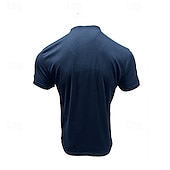 preiswerte Basic-T-Shirts-Herren T Shirt Henley Hemd T-Shirt Kurzarmshirt Kurzarm Henley Sommer Frühling Einfach Mode Designer Basic Knöpfe Urlaub Straße Ausgehen Schwarz Blau Grün Top T-Shirt für Herren