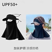 cheap Home Wear-Summer Sunscreen Ice Silk Breathable Mask Anti-ultraviolet Simple Black Glue Brim Eye Protection