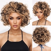 cheap Synthetic Trendy Wigs-Synthetic Wig Loose Curl Water Wave Asymmetrical With Bangs Machine Made Wig 10 inch A1 Synthetic Hair Women&#039;s Classic Comfortable Highlighted / Balayage Hair Blonde