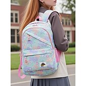 cheap Kids &amp; Teen Backpacks-Girls&#039; 3-Piece Pastel Backpack Set with Lunch Bag and Pencil Case – Lightweight Quilted School Bookbag for Teen Students and Daily Use