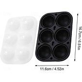 levne Pomůcky na led-Forma na whisky ledové koule - silikonový formiček o průměru 4,5 cm s individuálním víkem pro snadné plnění a vyjímání - 6 kulatých formiček na koktejly a bourbon