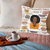 abordables Cadeaux personnalisés-Housse de Coussin Personnalisée Ajoutez votre image Housse de Rappel de Dieu Cadeau Personnalisé Design Photo Image Housse de Coussin Décontractée 1 pièce Sur Mesure