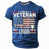 preiswerte Patriotisches T-Shirt für Veteranen-Patriotische T-Shirts für Männer Amerikanische US-Flagge Stars and Stripes T-Shirt Ärmelloses Top 3D-Druck Rundkragen T-Shirt Urlaub Casual Hawaiian Urlaub Weiß 1 Weiß Sommer Frühling