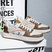 preiswerte Sneaker für Herren-Modische Herren-Sneaker – Retro-inspirierte Muster, Kunstledermaterial, ideal für Freizeitausflüge und Abenteuer in der Stadt