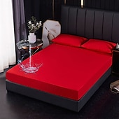 cheap Sheets &amp; Pillowcase-Queen Full King Protective Bed Cover Waterproof Mattress Protector Fitted Waterproof Sheet Bed Protector Mattress Pad Fitted Sheet Adjustable 4 Corners With Elastic Band