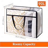 Недорогие Хранение одежды-3 прозрачных мешка для хранения одеял с застежкой-молнией, виниловые складные сумки для хранения под кроватью, органайзеры для шкафов и контейнеры для хранения постельных принадлежностей, одеял,