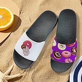 abordables Sandales de Vacances-Sandales à enfiler pour homme, motif flamant rose et motif coloré – style décontracté et amusant pour la plage, la piscine et les vacances d&#039;été