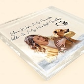 abordables Don commémoratif-Plaque photo commémorative personnalisée en acrylique pour animaux de compagnie, cadeaux de condoléances personnalisés pour la perte d&#039;êtres chers, décoration commémorative pour chien de compagnie