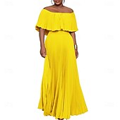 abordables Mariage Décontracté / de Jour-Robe A-Line robes de quinceanera élégante robe mariage invitée de mariage longueur sol manches courtes épaules dénudées polyester sans dos avec plis