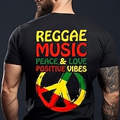 cheap Men&#039;s Funny T shirts-Music Festival Men&#039;s Reggae Music T Shirt Short Sleeve T shirt 3D Print Crew Neck Shirt Fashion Daily Street Casual Daily Black Red Green Summer Spring Clothing Apparel S M L XL XXL XXXL