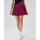 cheap Women&#039;s Skirts &amp; Skorts-US Open Women&#039;s Tennis Skirts Tennis Skirts with Shorts Pleated Side Pockets Breathable Tennis Golf Pickleball Patchwork Solid Colored Bottoms Black White Pink Tennis Clothing