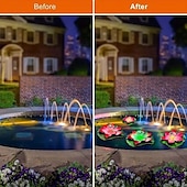 economico Luci subacquee-1 pz luce galleggiante solare per laghetto con loto, luce da giardino per esterni, cortile, foglia di loto, decorazione per laghetto, piscina, illuminazione, luce galleggiante per l&#039;acqua