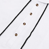 preiswerte Baumwoll-Leinenhemd-Herren Hemd Leinenhemd Popover-Hemd Freizeithemd Baumwollhemd Einfach Urlaub Straße Schwarz Weiß Gelb Marineblau Kurzarm Mit Kapuze Sommer Bekleidung Button-Down