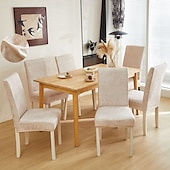 abordables Funda para silla de comedor-1/2/6 fundas elásticas para sillas de comedor y fundas antideslizantes impermeables de moda para sillas de comedor fundas simples de cuero artificial adecuadas para la decoración del hogar hotel