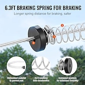 billige Utendørs aktivitet-98 fot zipline-sett for barn  &amp; voksne utendørs lekeplass zipline, rustfritt stål kabel, fjær bh