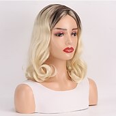 cheap Synthetic Trendy Wigs-Synthetic Wig Wavy Curly Weave Middle Part Asymmetrical Machine Made Wig 30 inch A1 Synthetic Hair Women&#039;s Classic Comfortable Color Gradient Mixed Color