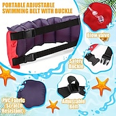 cheap Outdoor Activity-1pc Inflatable Swim Belt for Adults - Adjustable Buoyancy Waist Floatation Aid with Buckle &amp; Rope, Red/Blue PVC Pool Training Device for Swimming Beginners &amp; Experts, Portable for Pool, Lake, Ocean