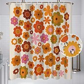 baratos Cortinas de Banho-Cortina de Chuveiro com 12 Ganchos 180cm*180cm(70&quot;*70&quot;) Poliéster Lavável Impermeável Padrão de Decoração de Banheiro para Banheira com Flores Peônia Vintage